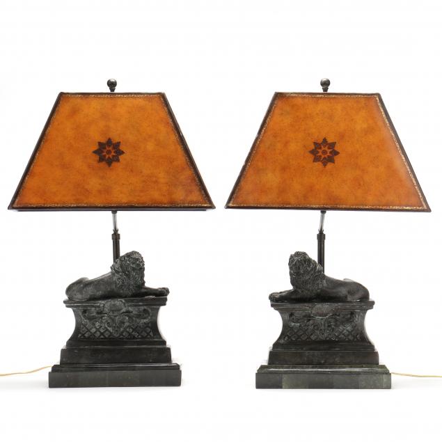 maitland-smith-pair-of-lion-table-lamps