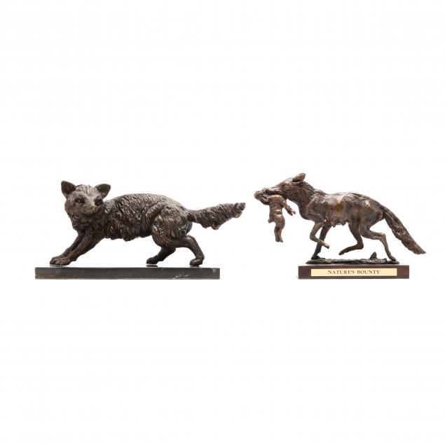two-patinated-bronze-canidae-theme-table-sculptures
