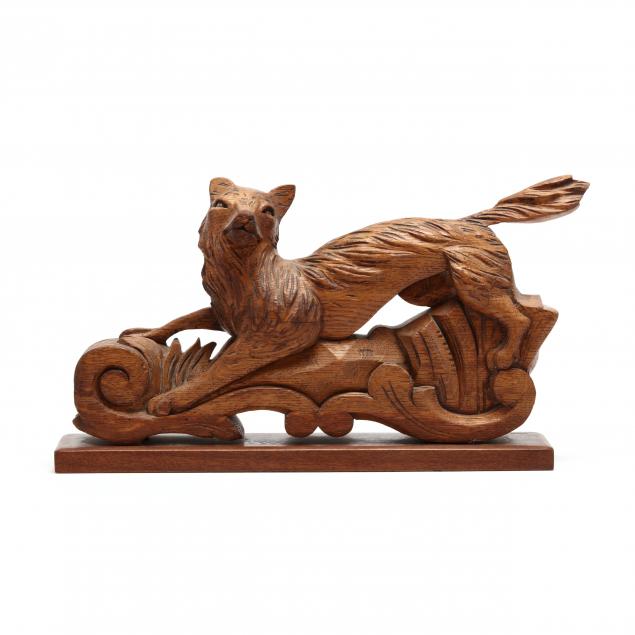 a-continental-carved-fox-architectural-bracket