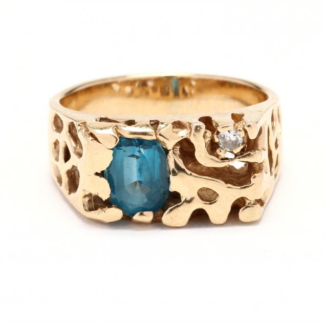 gold-and-gem-set-nugget-motif-ring
