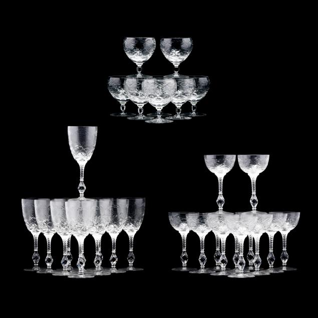 attributed-to-libbey-rock-sharpe-stemware-31-pieces
