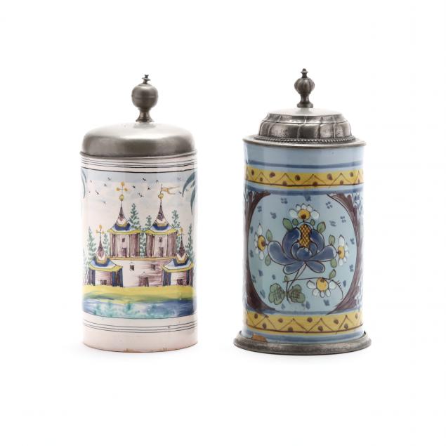 two-antique-german-faience-steins