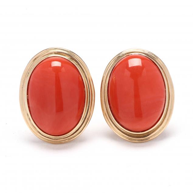 coral-and-gold-oval-earrings
