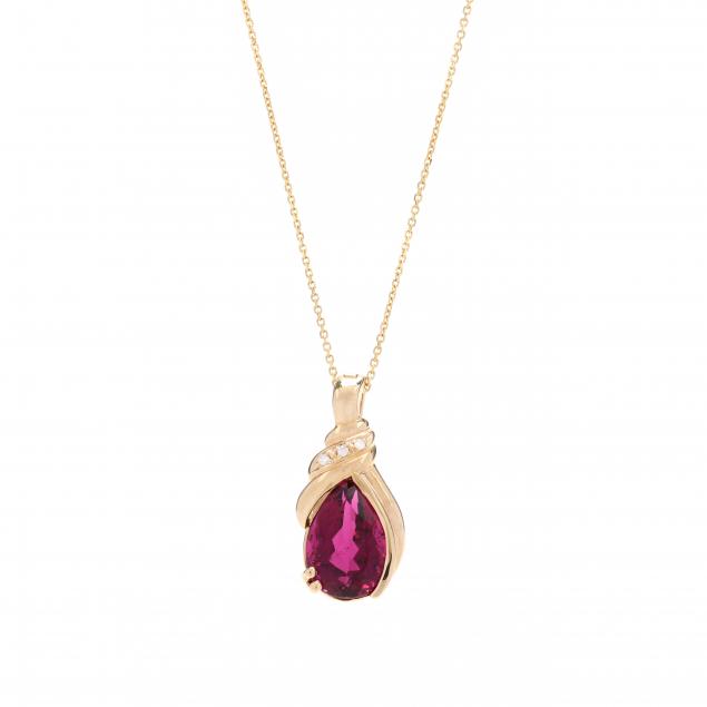 Gold, Rubellite, and Diamond Necklace (Lot 2020 - Estate Jewelry ...