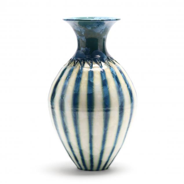 phil-morgan-seagrove-nc-b-1974-crystalline-baluster-vase
