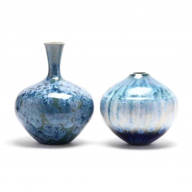 two-crystalline-glazed-pottery-vases