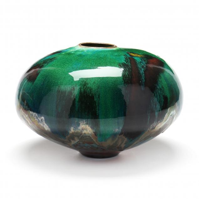 steven-forbes-desoule-nc-large-green-raku-vessel