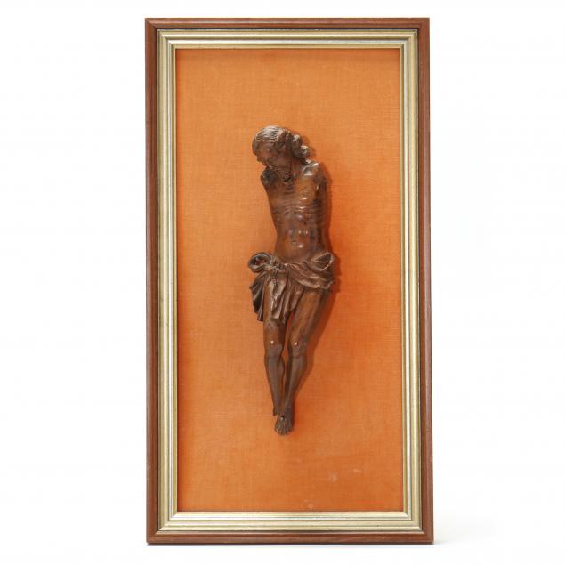 framed-antique-continental-carved-wood-crucifixion-figure