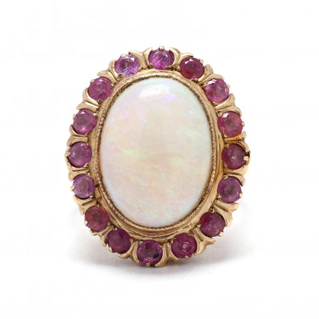 vintage-gold-opal-and-ruby-ring