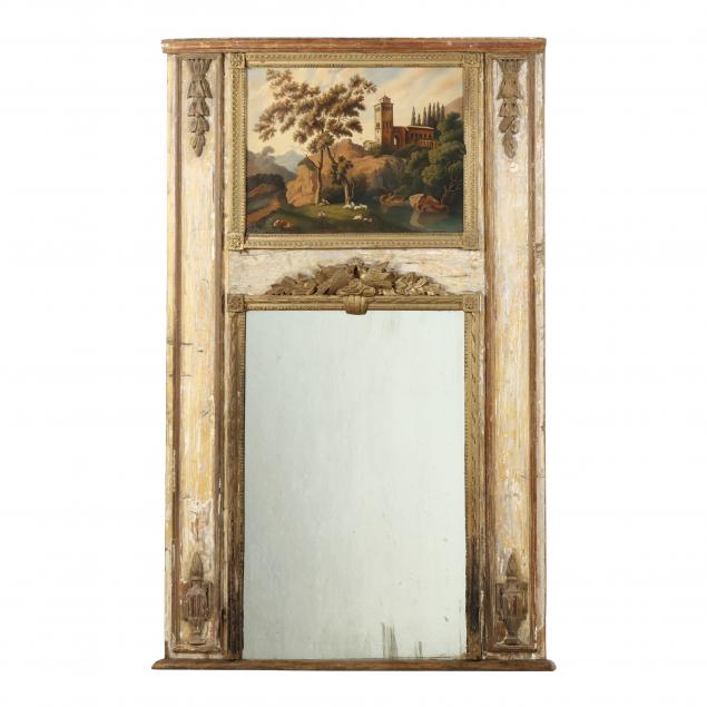 antique-gilt-and-painted-french-trumeau-mirror