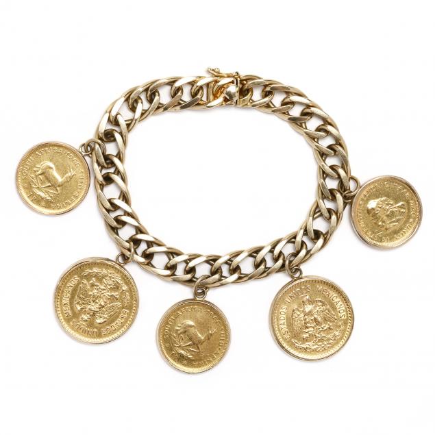 gold-charm-bracelet-with-five-gold-coin-charms