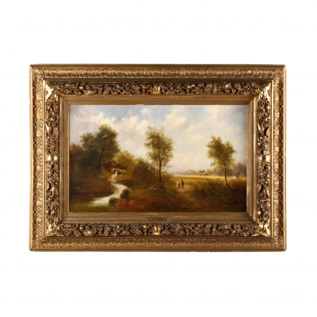 ludwig-fuger-german-19th-century-pastoral-landscape-with-figures