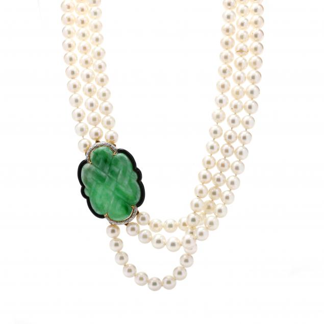 triple-strand-pearl-necklace-with-a-hardstone-and-gem-set-clasp