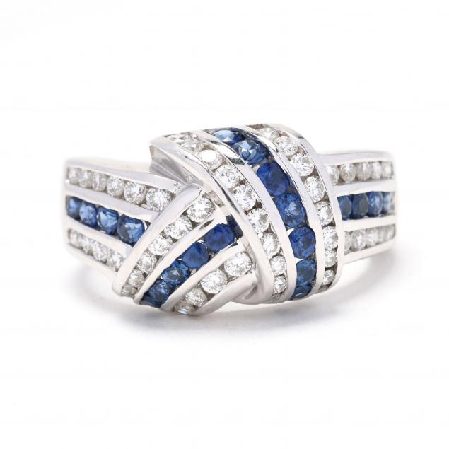 white-gold-sapphire-and-diamond-knot-ring-charles-krypell
