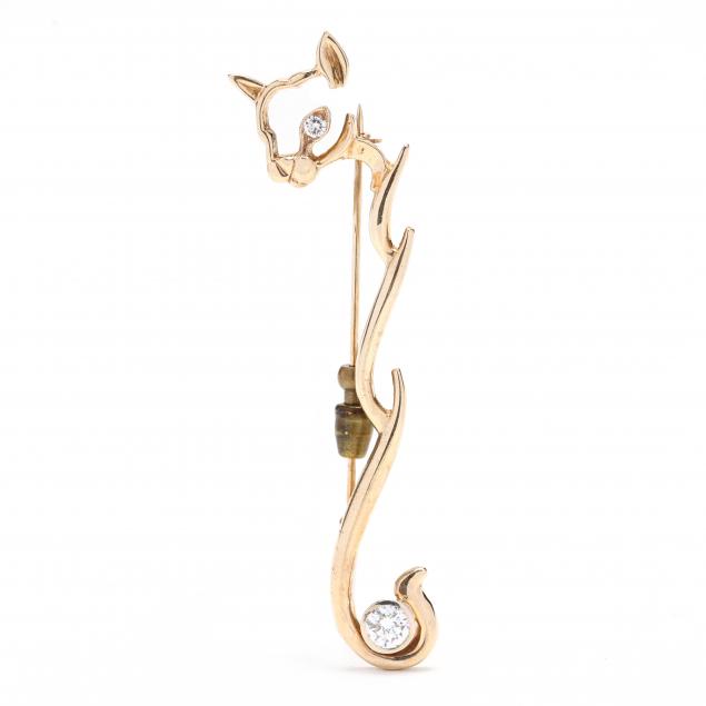 gold-and-diamond-cat-motif-brooch