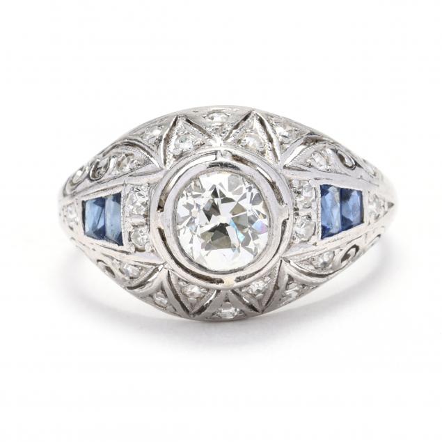 antique-platinum-diamond-and-sapphire-ring