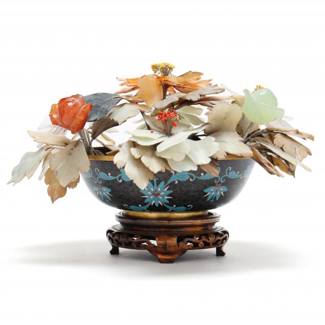 a-chinese-cloissonne-bowl-with-hardstone-bouquet