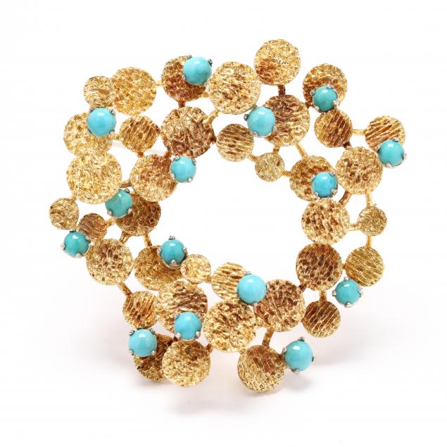 gold-and-turquoise-brooch-italy