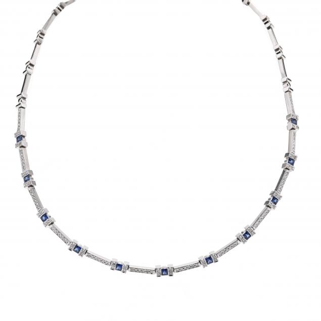 white-gold-diamond-and-sapphire-collar-necklace
