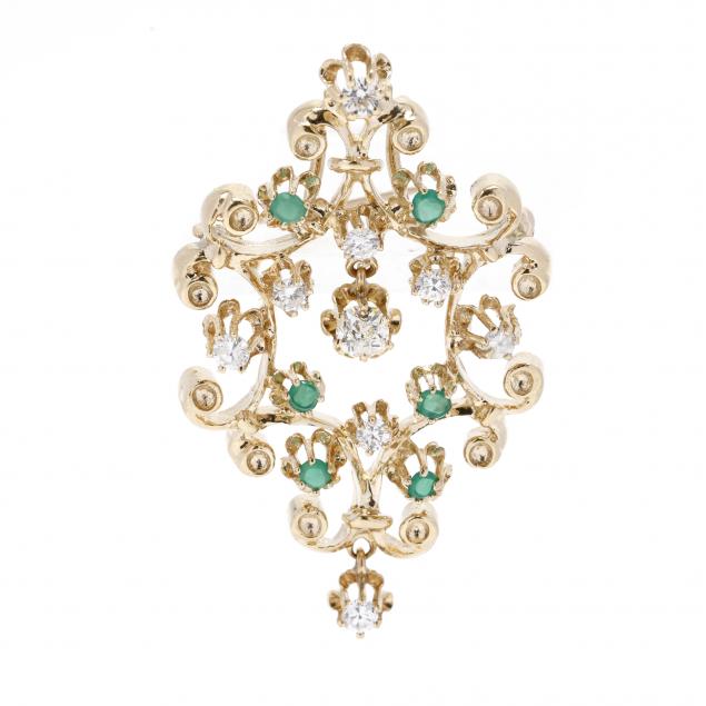 gold-and-gem-set-scrolled-pendant-brooch