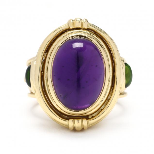 classical-style-gold-amethyst-and-green-tourmaline-reversible-ring-seidengang