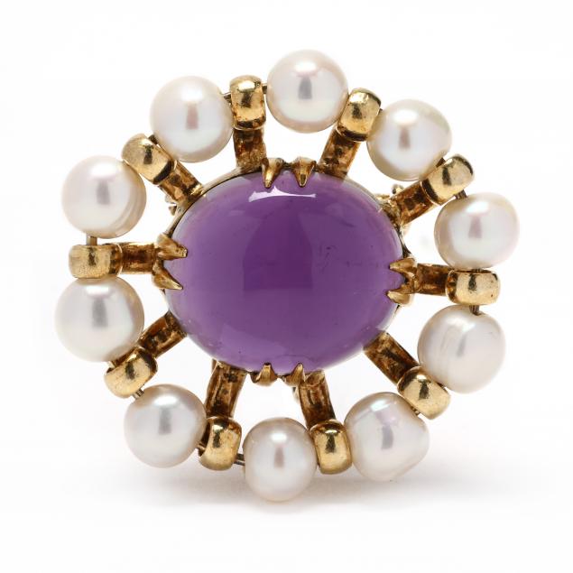 gold-pearl-and-cabochon-amethyst-pendant-brooch
