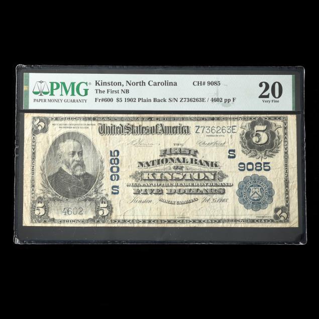 first-national-bank-of-kinston-nc-1902-5-national-currency-pmg-vf-20