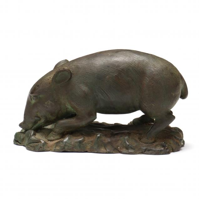 a-continental-bronze-sculpture-of-a-truffle-sniffing-pig