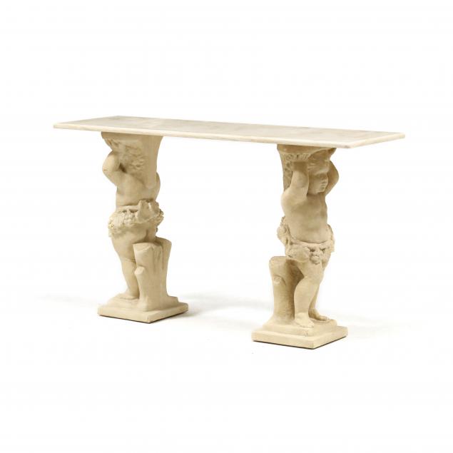 classical-style-figural-marble-top-console-table