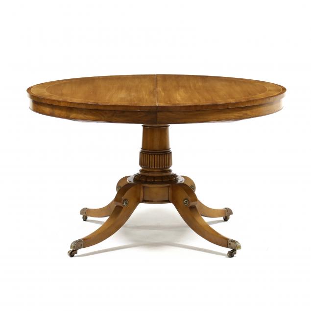 kindel-neoclassical-style-inlaid-mahogany-pedestal-dining-table