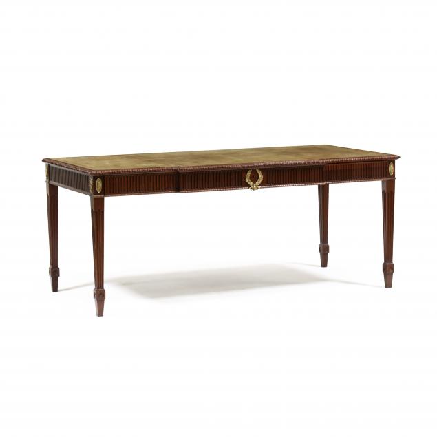 baker-hepplewhite-style-carved-mahogany-leather-top-desk