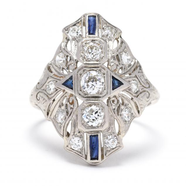 art-deco-platinum-diamond-and-sapphire-ring