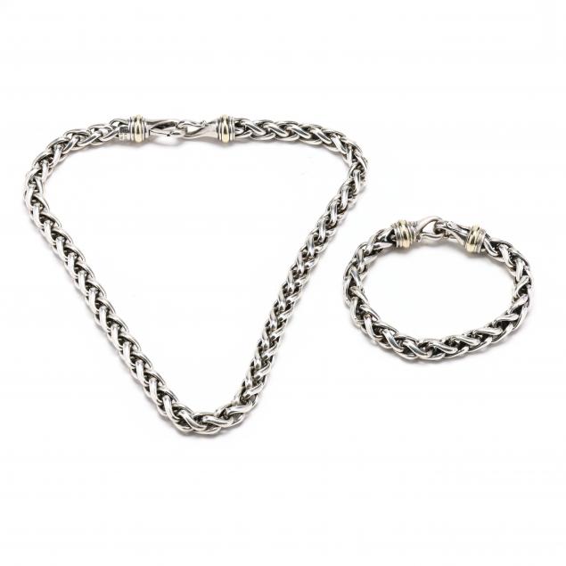 sterling-silver-and-gold-wheat-chain-necklace-and-bracelet-david-yurman