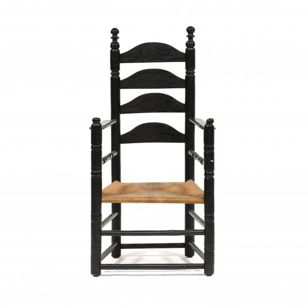 early-american-colonial-period-ladder-back-armchair