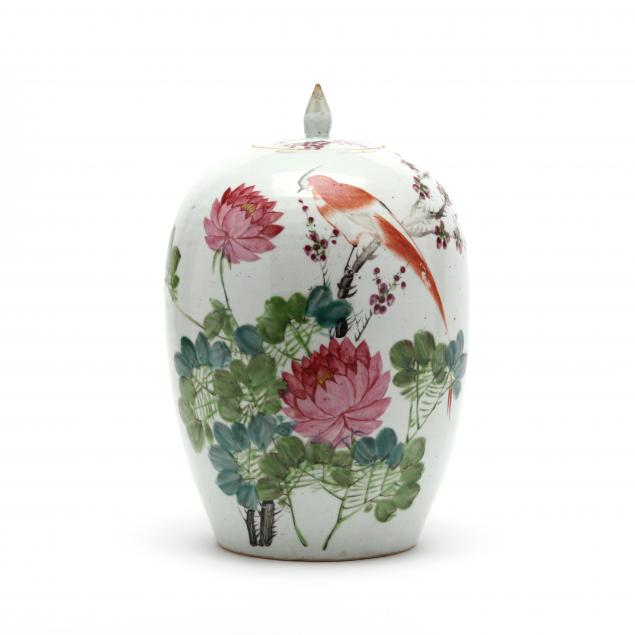 a-chinese-porcelain-famille-rose-tall-ginger-jar
