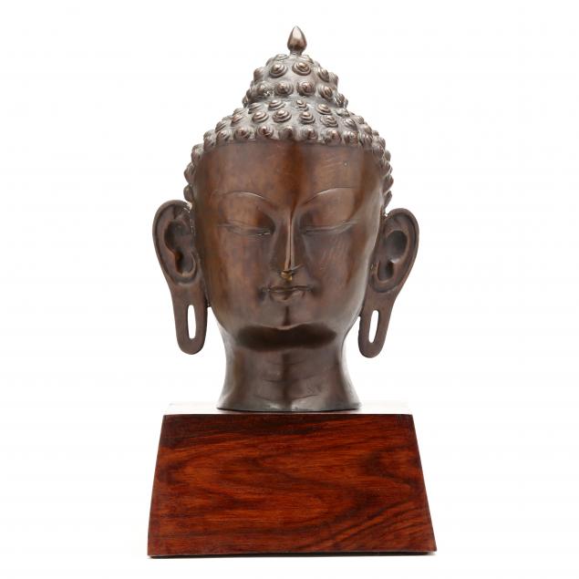 a-large-thai-bronze-buddha-head-sculpture