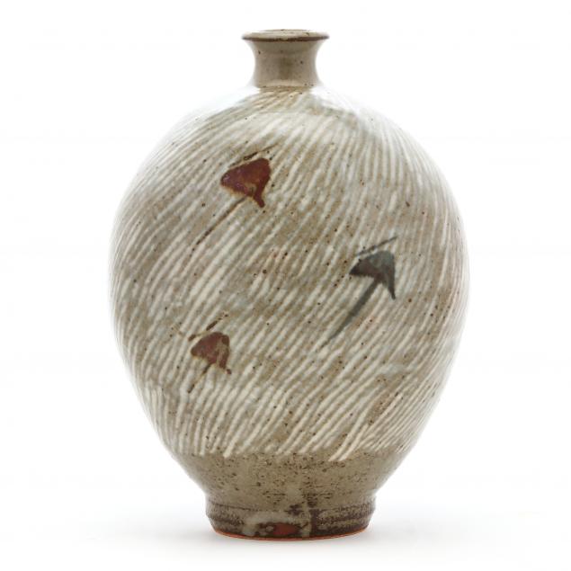shimaoka-tatsuzo-1919-2007-a-moon-shaped-vase-with-birds