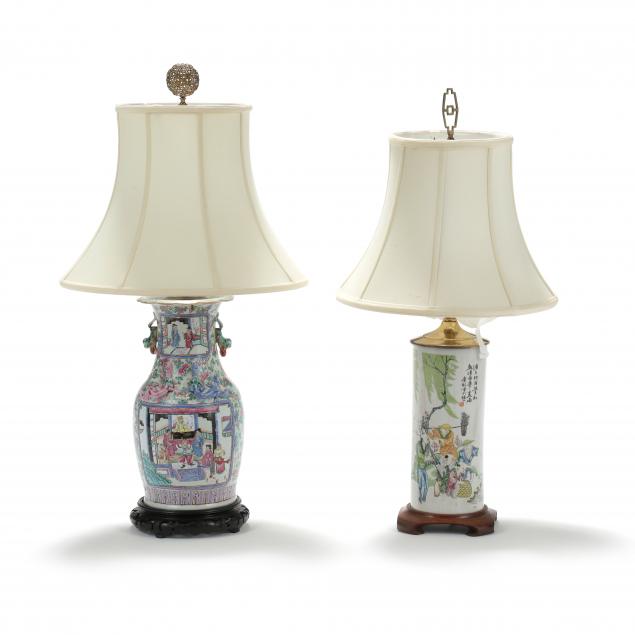 two-chinese-porcelain-vase-table-lamps