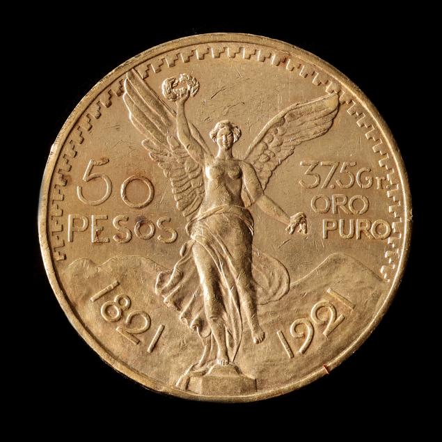 mexico-brilliant-uncirculated-1921-gold-50-pesos