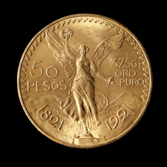 mexico-brilliant-uncirculated-1921-gold-50-pesos