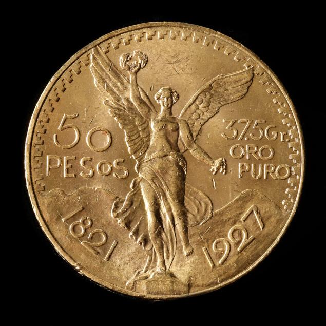 mexico-brilliant-uncirculated-1927-gold-50-pesos