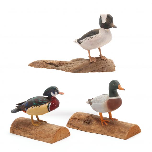 three-william-reinbold-pa-b-1926-miniature-waterfowl-carvings