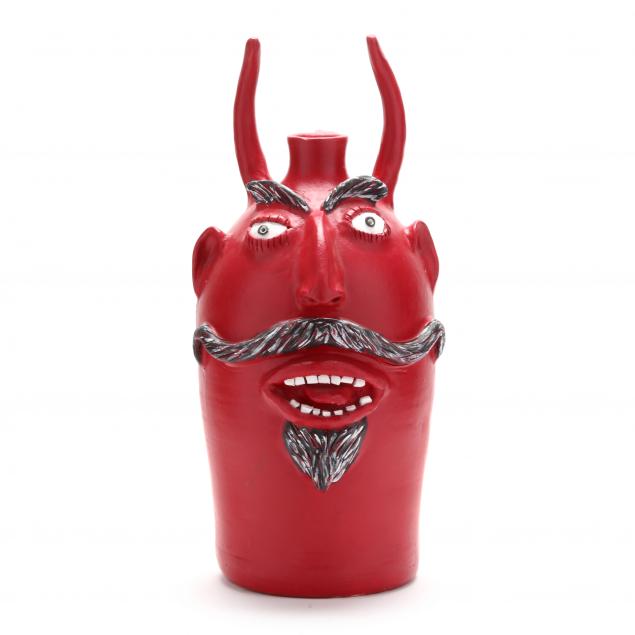charlie-brown-b-1950s-arden-nc-red-devil-face-jug