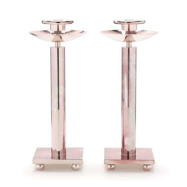 richard-meier-for-swid-powell-pair-of-silver-plated-candlesticks
