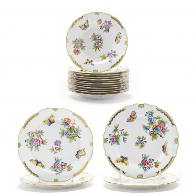 herend-i-queen-victoria-i-dinner-and-dessert-plates