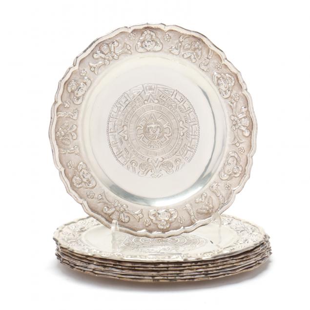 set-of-eight-mexican-silver-bread-plates