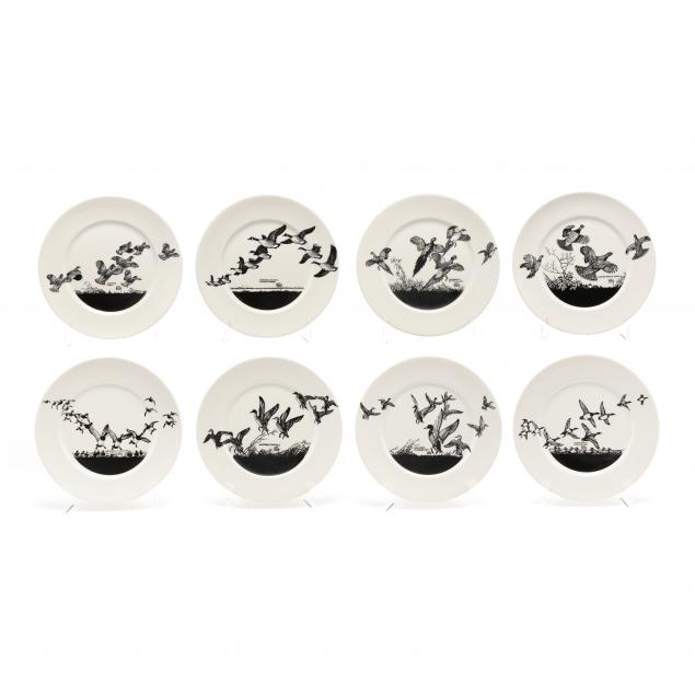 set-of-eight-lynn-bogue-hunt-1878-1960-game-bird-plates