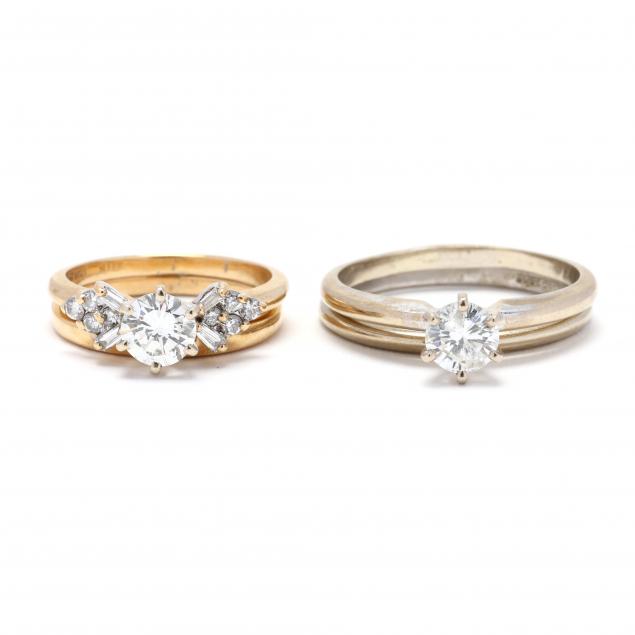 two-gold-and-diamond-wedding-sets