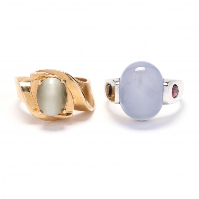 two-gold-and-gem-set-rings