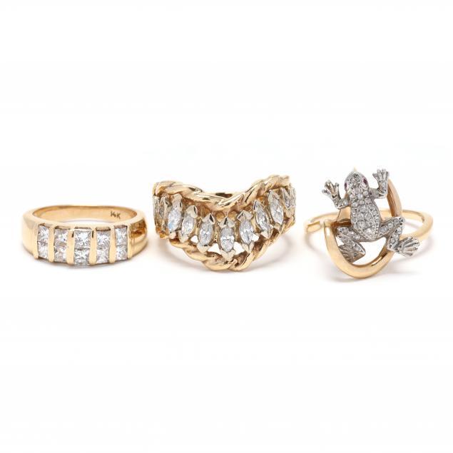 three-gold-and-diamond-rings